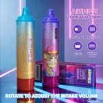 Airmez Tornado 25000 Puffs – detail regulace Airflow a Mesh spirálky